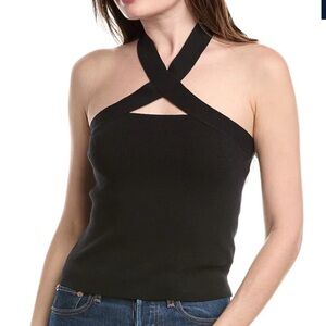525 America Black cutout halter top - S